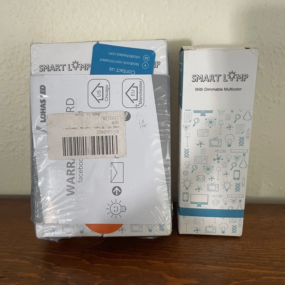Lot of 3 LOHAS LED Smart Lamp WIFI Light Bulb E12‎ Candle Daylight + RGB 5 watt